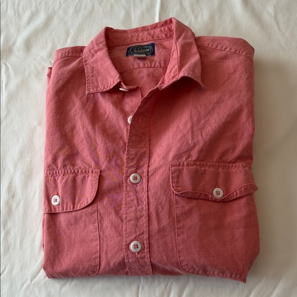 J. Crew Men's Coral Button-Down Shirt - Picture 5 of 5